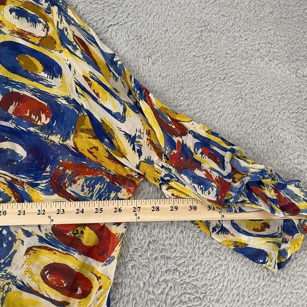 Shana Kimono Top Womens L/XL Wearable Art Ruffle‎ Sleeve Resort Summer Cruise - Picture 6 of 13